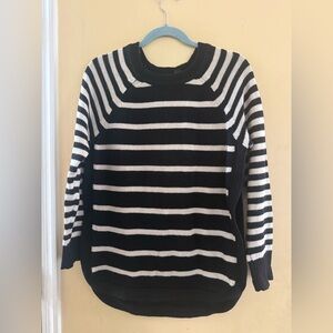 RDI Black and Cream Striped Women's Sweater, medium